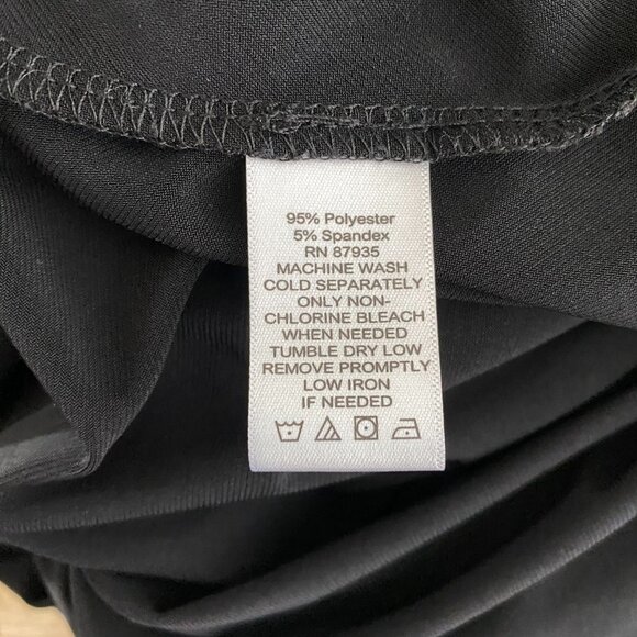 Susan Graver Top Women's 2X Ruffle Tiered Black Solid Stretch Polyester Spandex - Picture 6 of 7